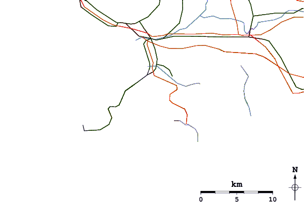 Roads and rivers around Monte Faito