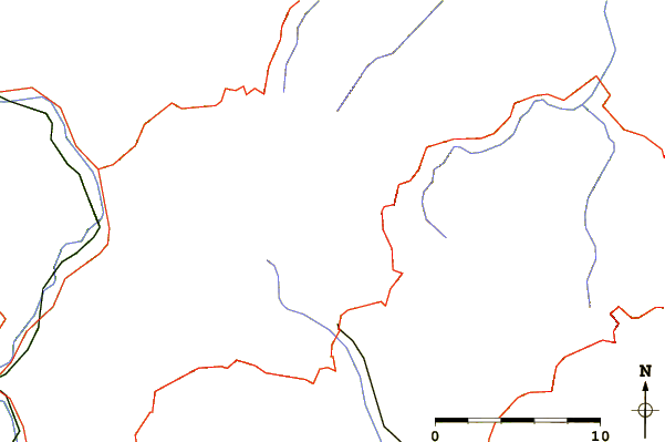 Roads and rivers around Monte Falterona