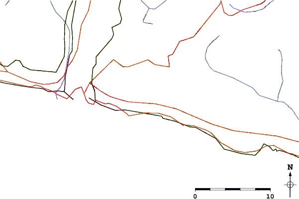 Roads and rivers around Monte Fasce