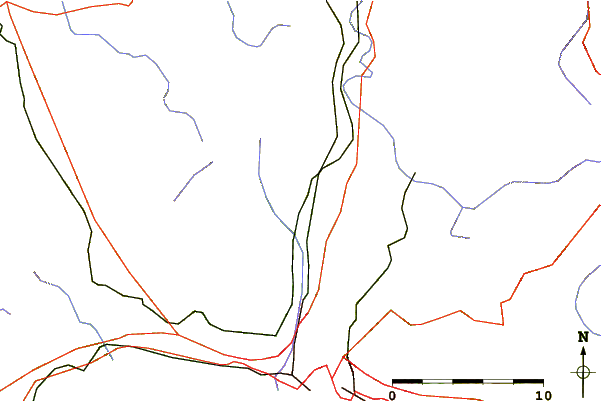 Roads and rivers around Monte Figogna