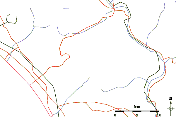 Roads and rivers around Monte Forato