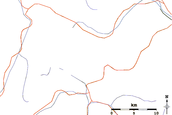 Roads and rivers around Monte Forcola