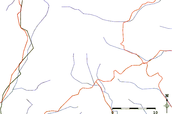 Roads and rivers around Monte Frontè