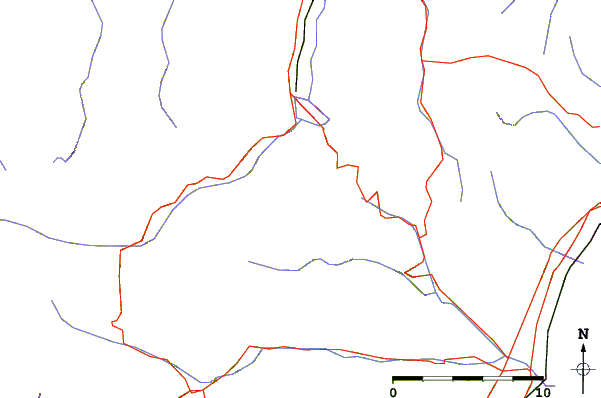 Roads and rivers around Monte Galero