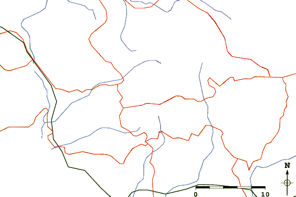 Roads and rivers around Monte Gelbison