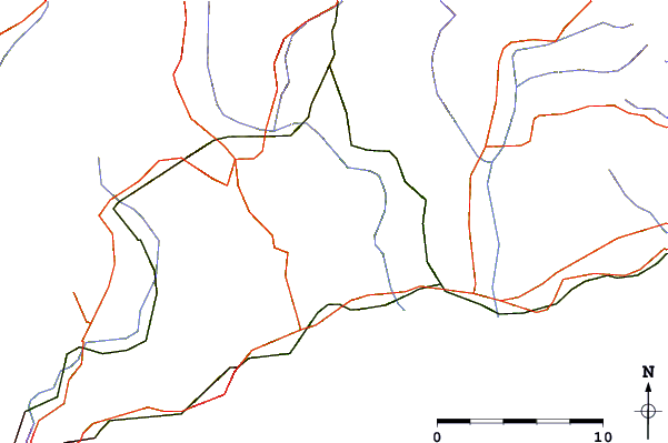 Roads and rivers around Monte Grammondo