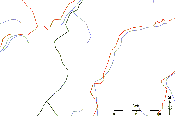 Roads and rivers around Monte Guglielmo