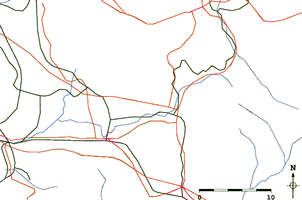 Roads and rivers around Monte Iulio