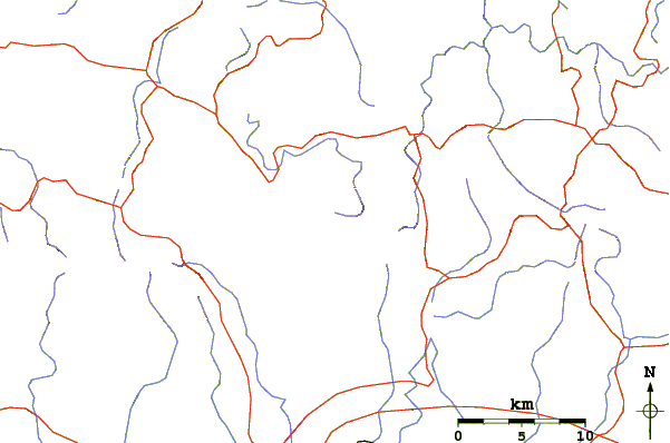 Roads and rivers around Monte Jayuya