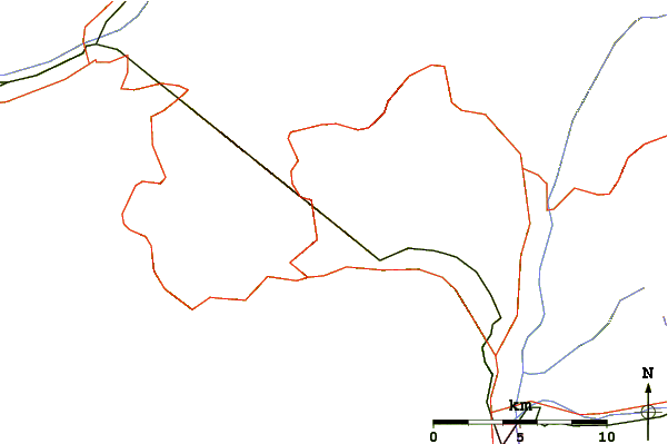 Roads and rivers around Monte Leone