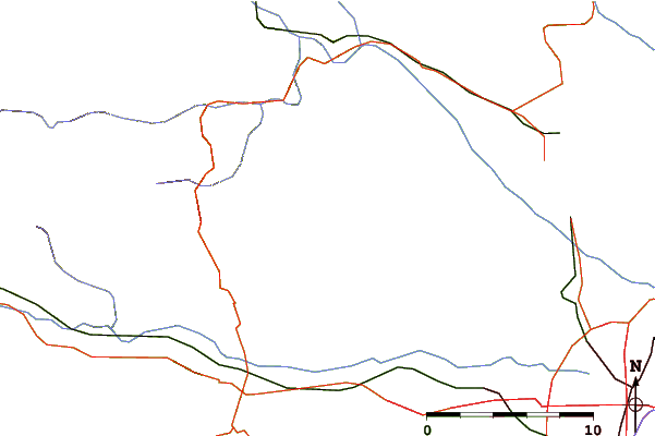 Roads and rivers around Monte Lera