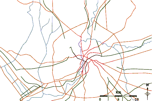 Roads and rivers around Monte Mario