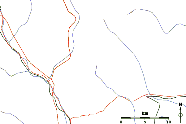 Roads and rivers around Monte Mars