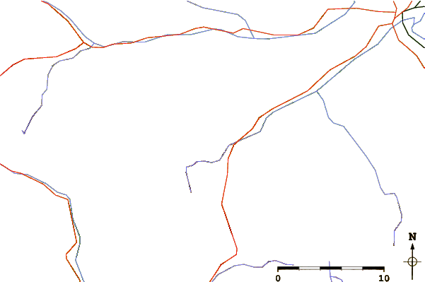 Roads and rivers around Monte Matto