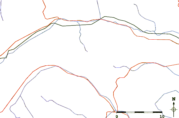 Roads and rivers around Monte Orsiera