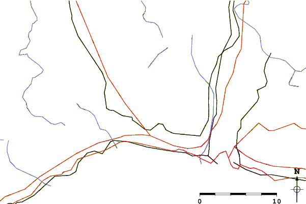 Roads and rivers around Monte Penello