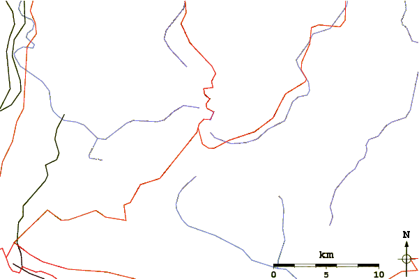 Roads and rivers around Monte Prelà