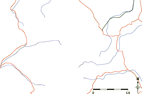 Roads and rivers around Monte Priora