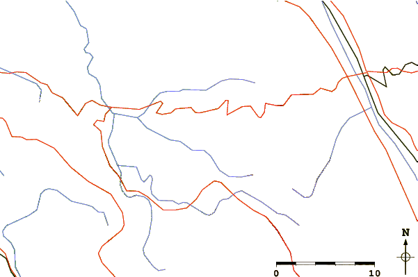 Roads and rivers around Monte Pruno