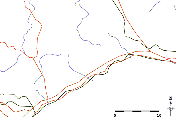 Roads and rivers around Monte Rama