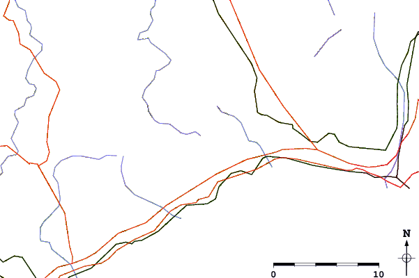 Roads and rivers around Monte Reixa