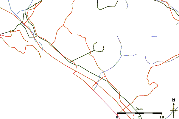 Roads and rivers around Monte Sagro