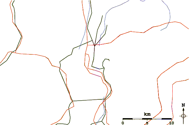 Roads and rivers around Monte San Salvatore