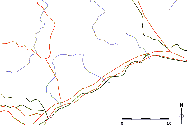 Roads and rivers around Monte Sciguello