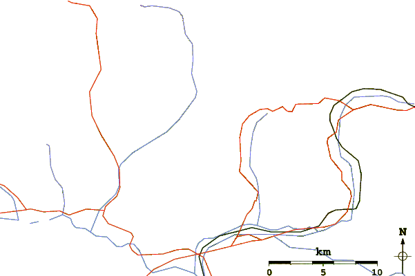 Roads and rivers around Monte Sernio