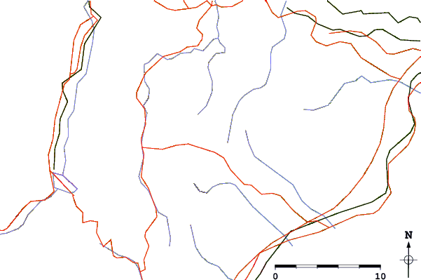 Roads and rivers around Monte Settepani