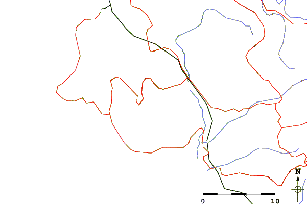 Roads and rivers around Monte Stella (Cilento)