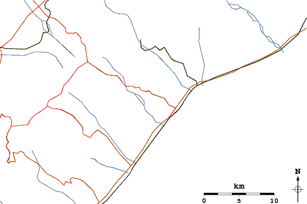 Roads and rivers around Monte Stella