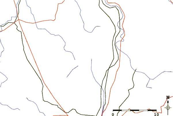 Roads and rivers around Monte Taccone