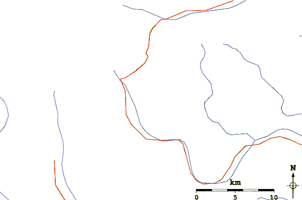 Roads and rivers around Monte Tagliaferro