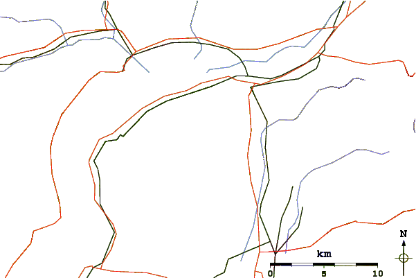 Roads and rivers around Monte Tamaro