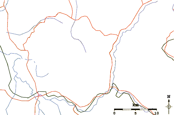 Roads and rivers around Monte Terminillo