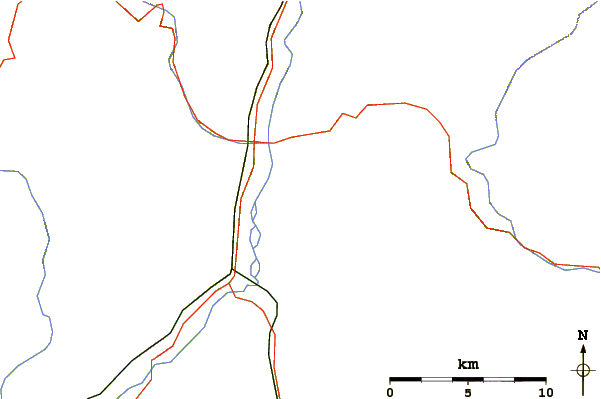 Roads and rivers around Monte Toc