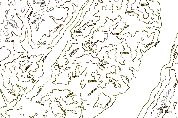 Mountain peaks around Monte Vesta