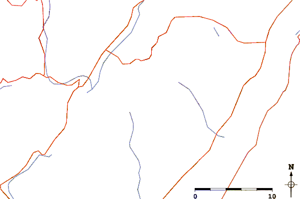 Roads and rivers around Monte Vesta