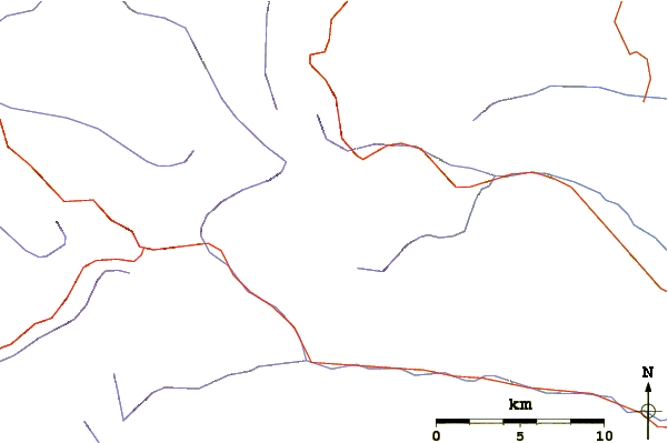 Roads and rivers around Monte Viso