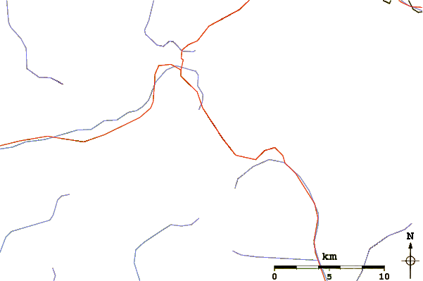 Roads and rivers around Monte del Forno