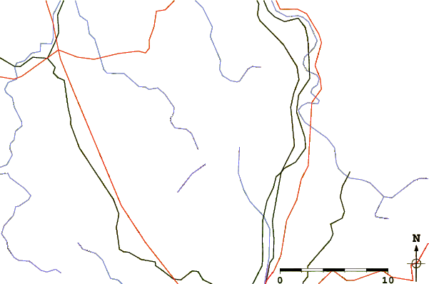 Roads and rivers around Monte delle Figne