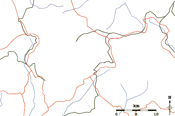 Roads and rivers around Monte delle Rose