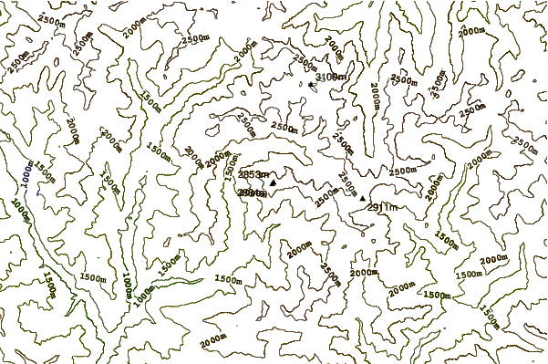 Mountain peaks around Monteixo