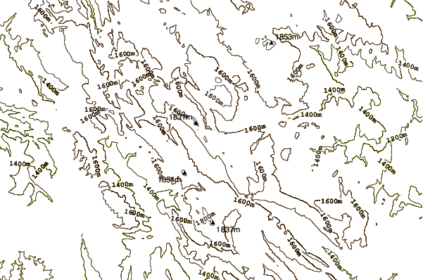 Mountain peaks around Montes Universales