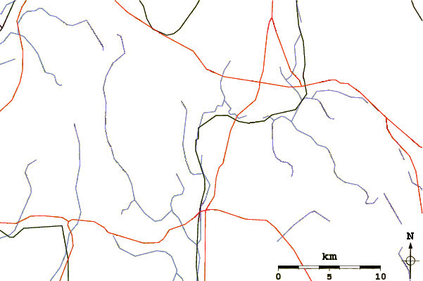 Roads and rivers around Monument Mountain (Berkshire County, Massachusetts)