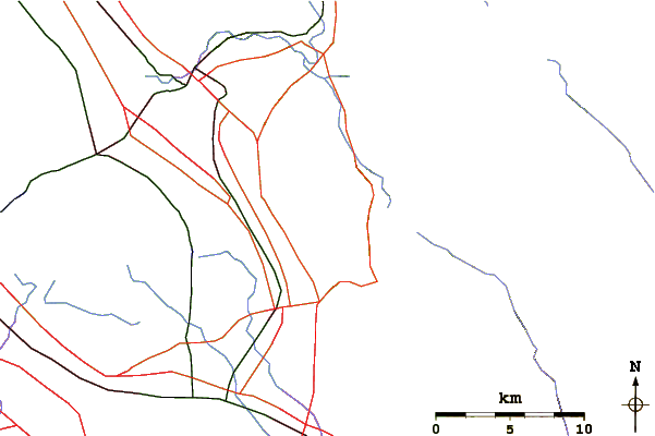 Roads and rivers around Monument Peak (Milpitas, California)