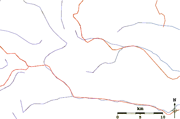 Roads and rivers around Monviso