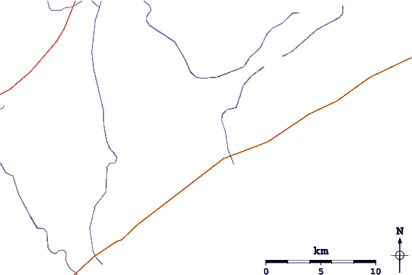 Roads and rivers around Moose Mountain (Minnesota)