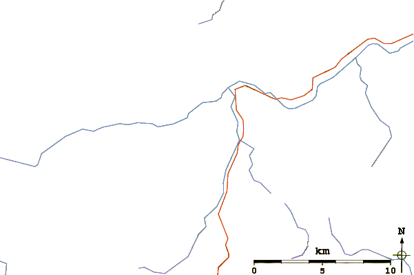 Roads and rivers around Morrone